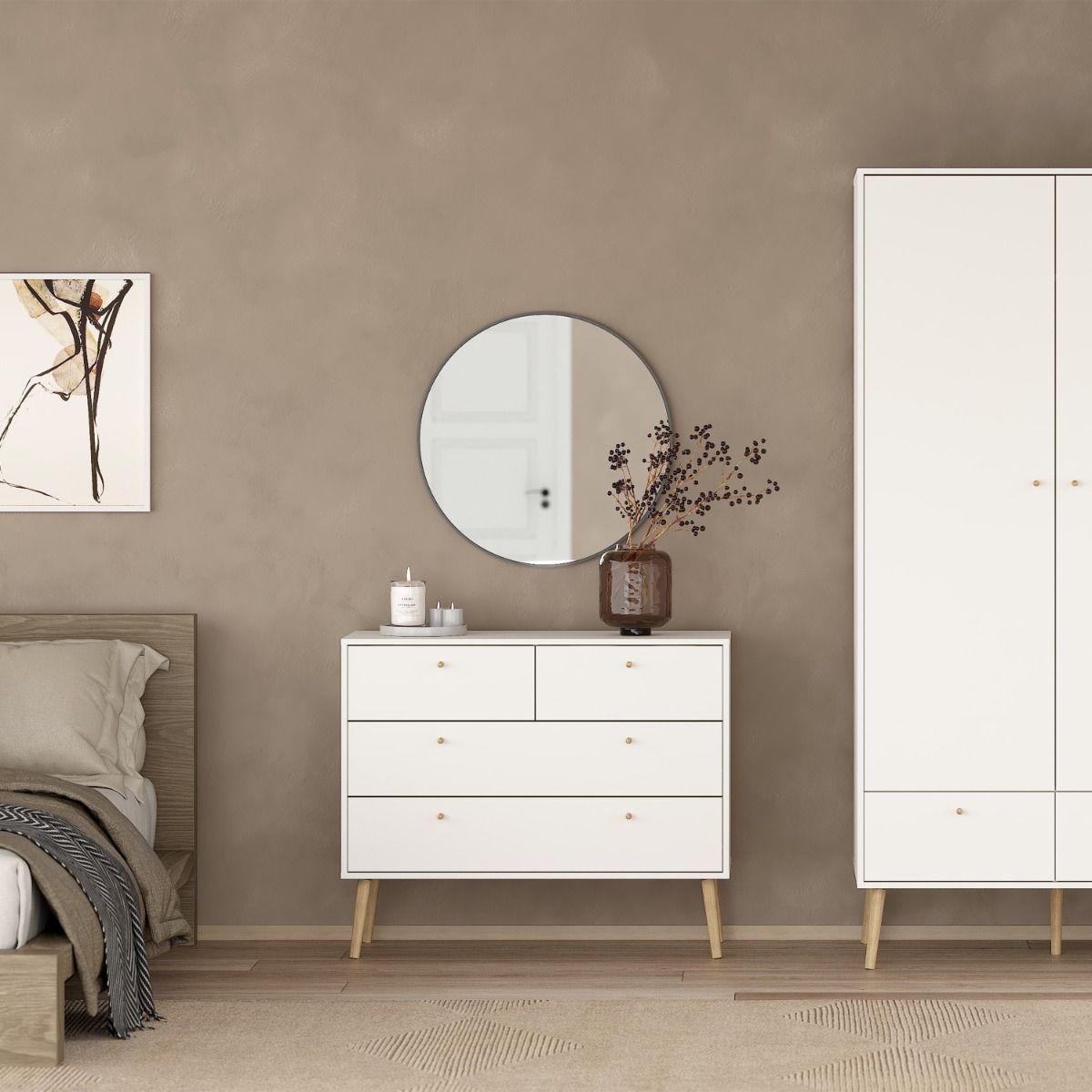 Cumbria White Chest of Drawers with 2 + 2 Drawers
