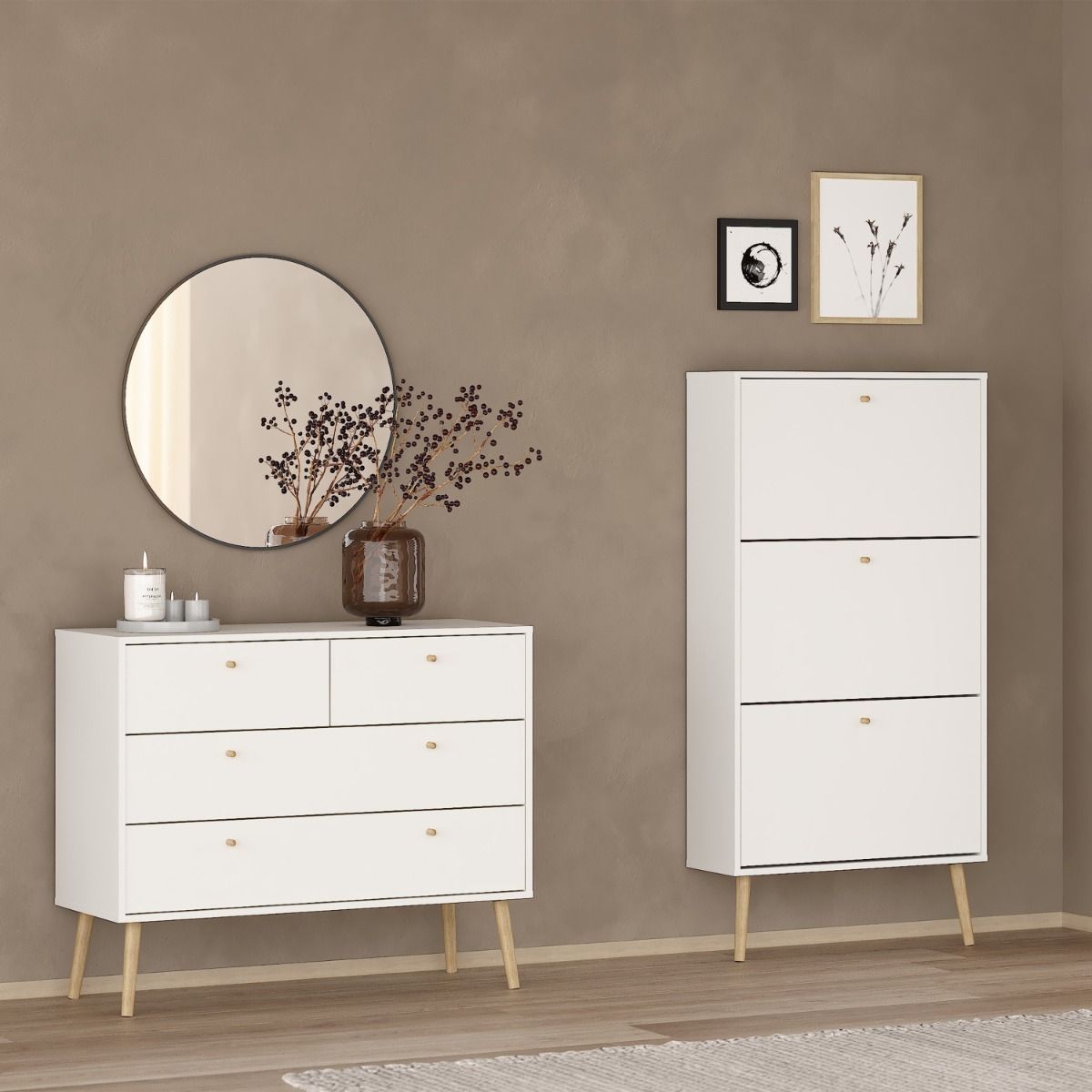 Cumbria White Chest of Drawers with 2 + 2 Drawers
