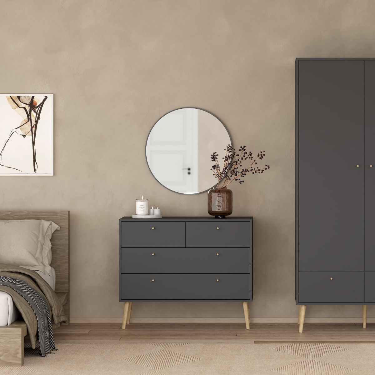 Cumbria Grey Chest of Drawers with 2 + 2 Drawers