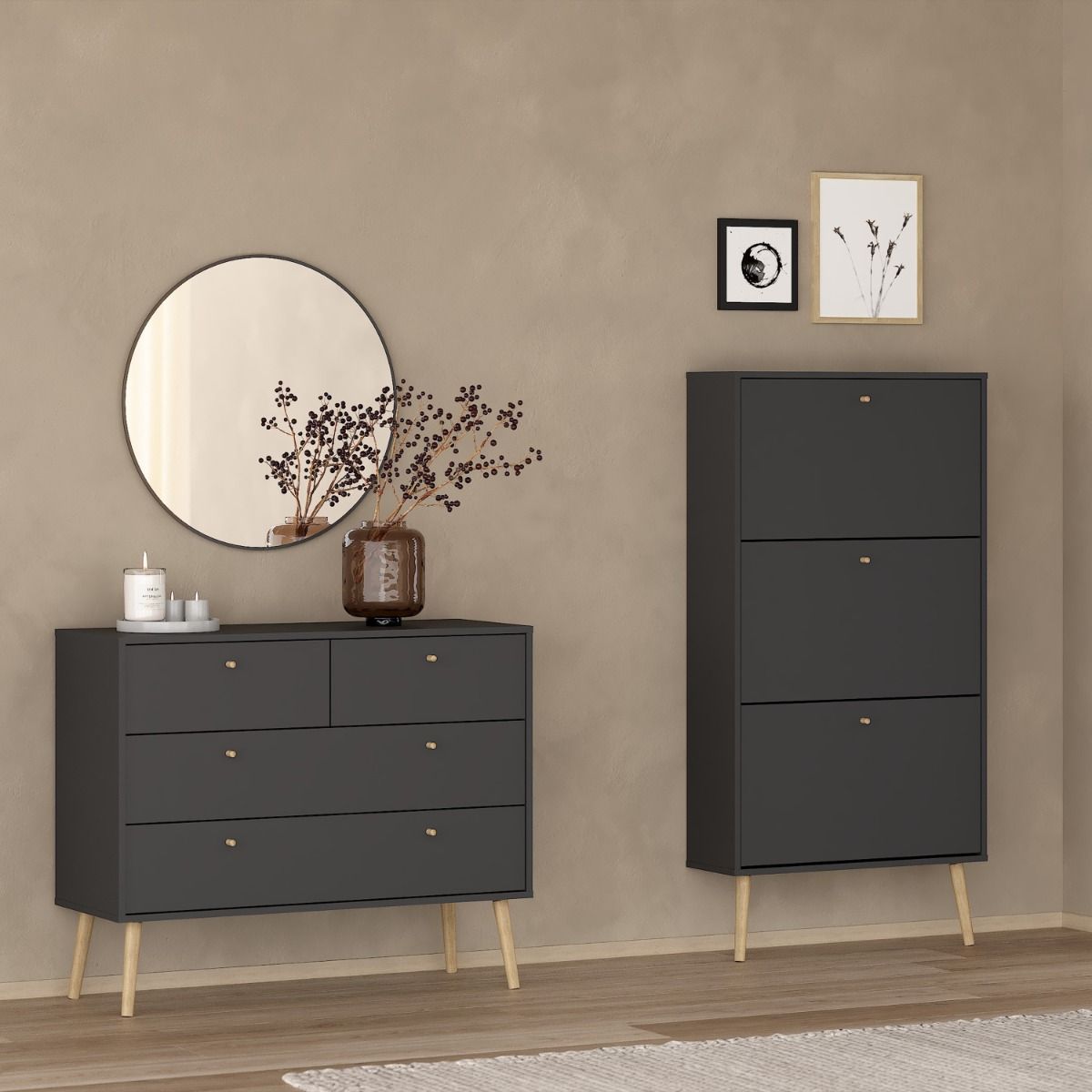 Cumbria Grey Chest of Drawers with 2 + 2 Drawers