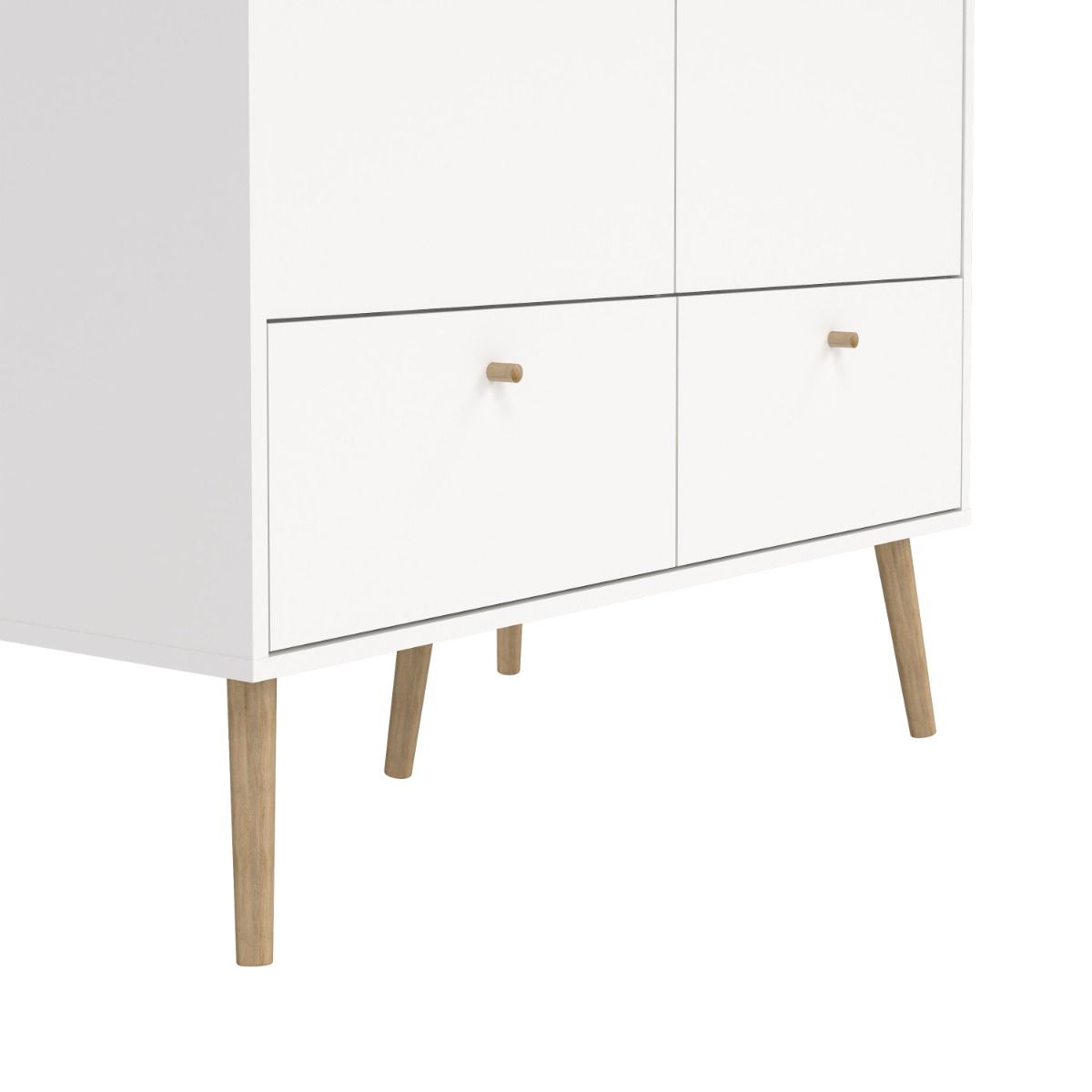Cumbria White Wardrobe with 2 Doors + 2 Drawers