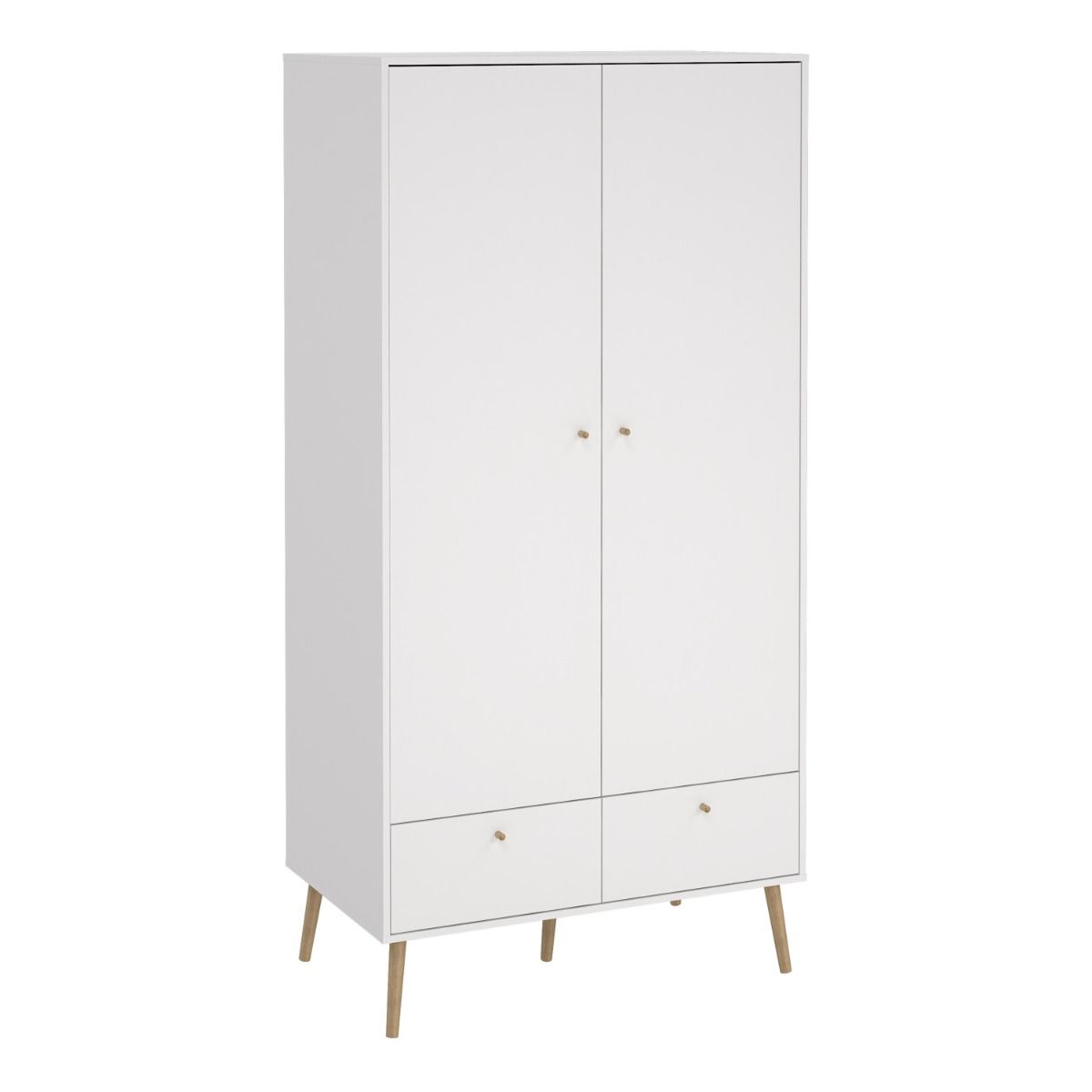Cumbria White Wardrobe with 2 Doors + 2 Drawers