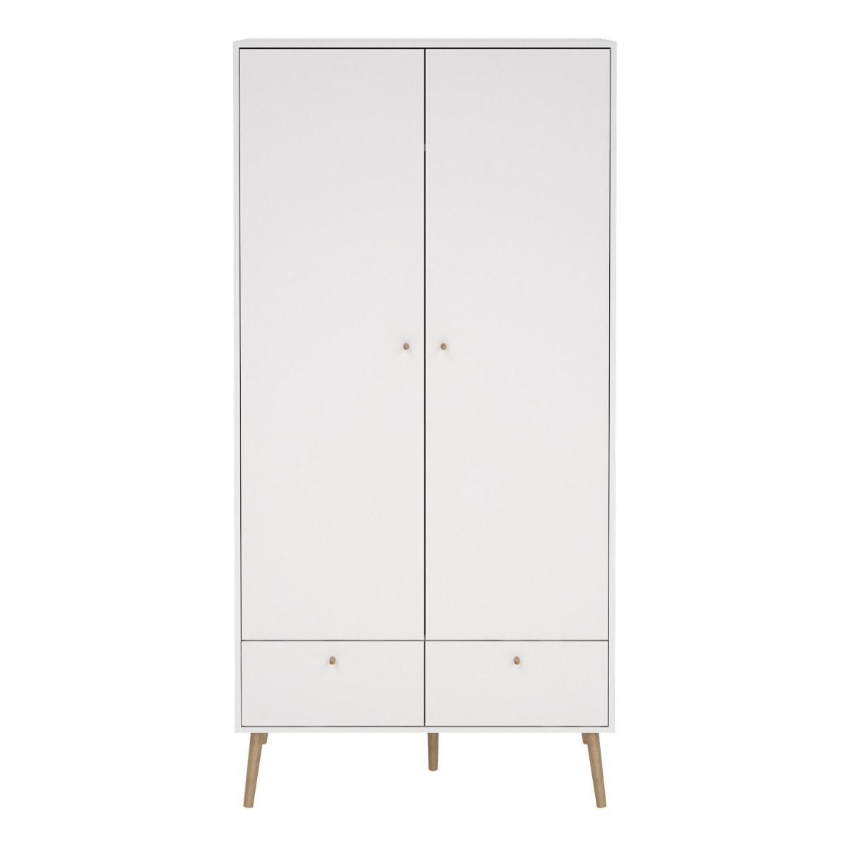 Cumbria White Wardrobe with 2 Doors + 2 Drawers
