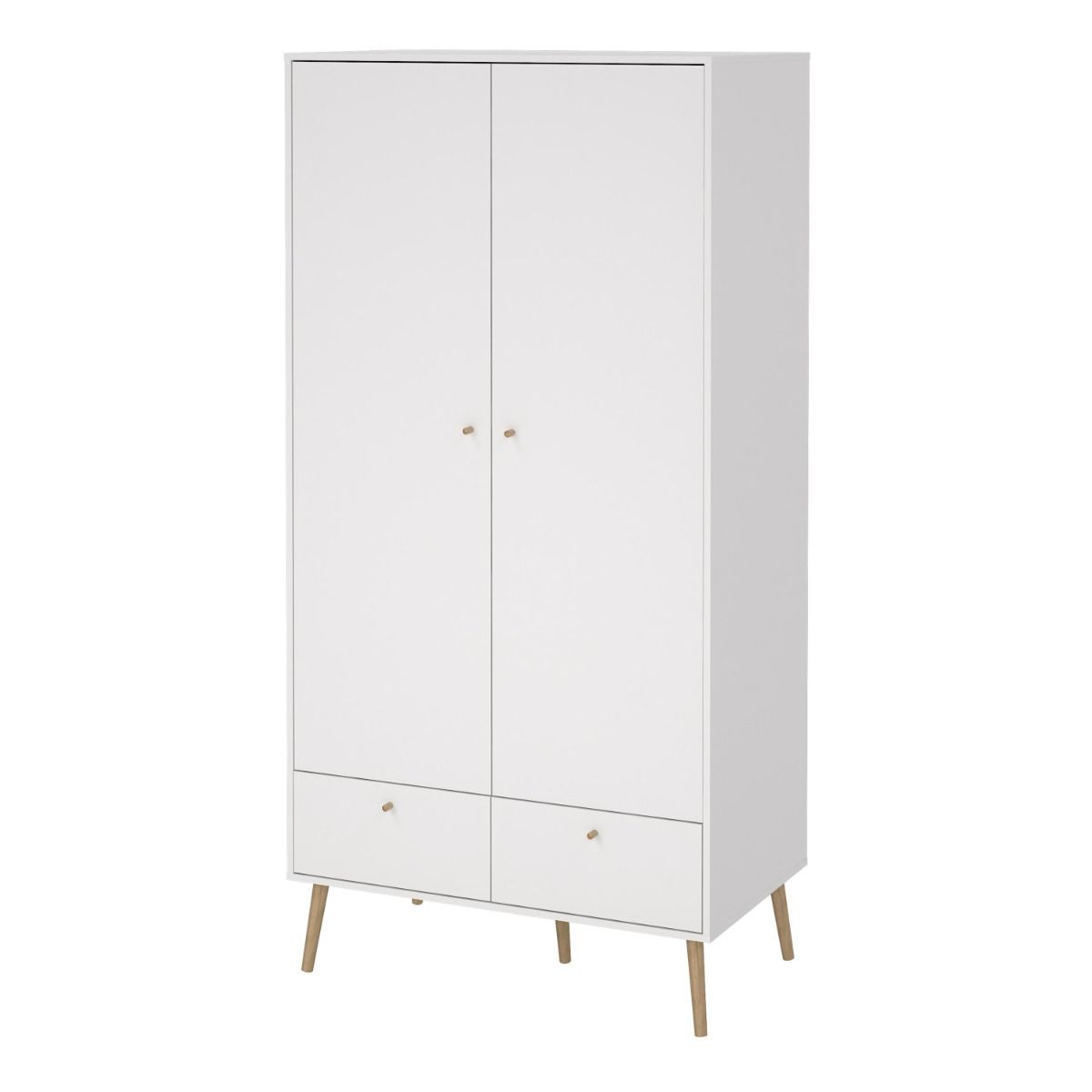 Cumbria White Wardrobe with 2 Doors + 2 Drawers