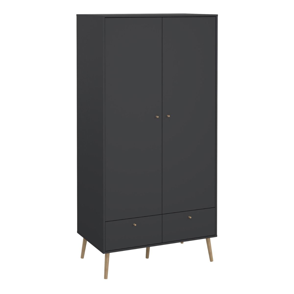 Cumbria Dark Grey Wardrobe with 2 Doors + 2 Drawers