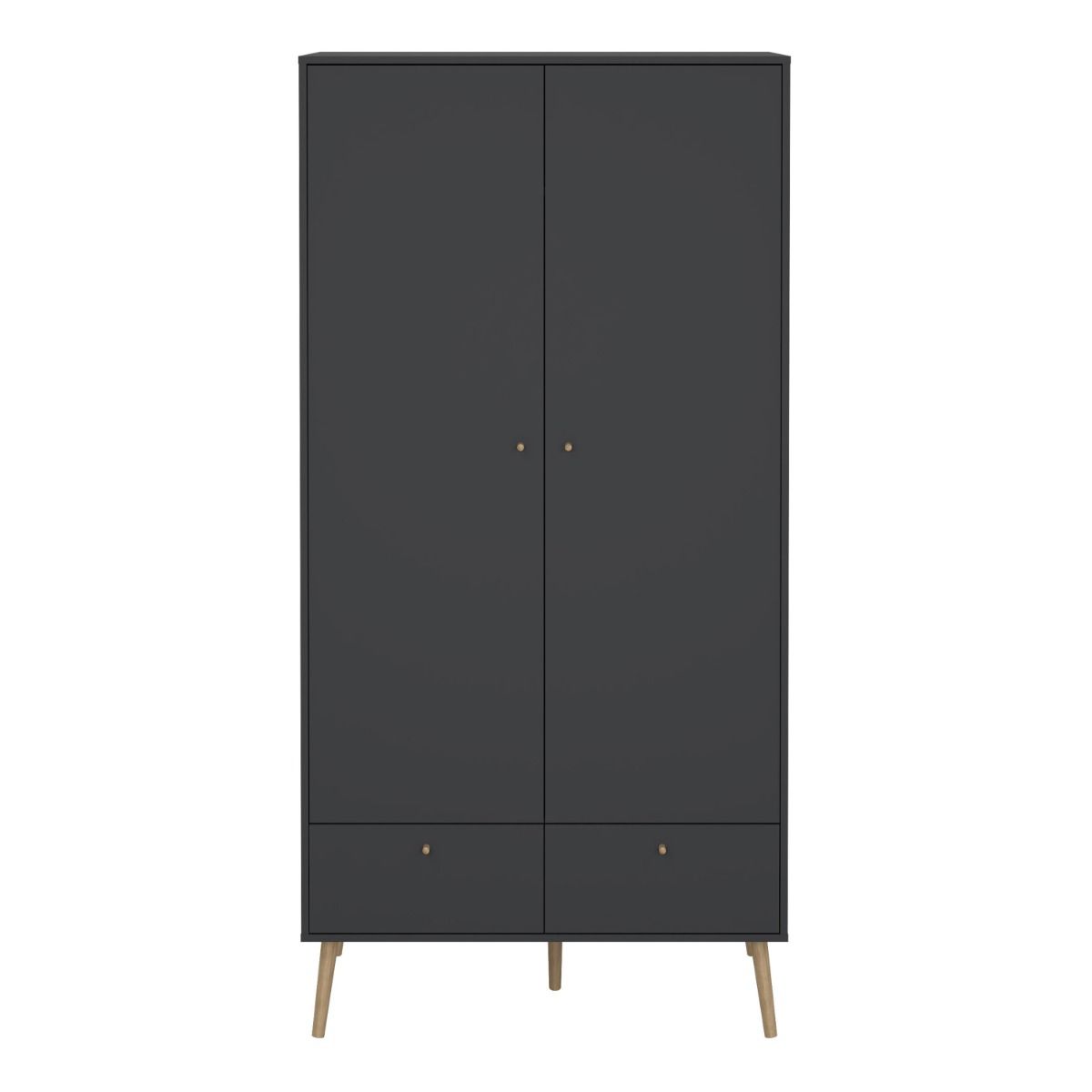 Cumbria Dark Grey Wardrobe with 2 Doors + 2 Drawers