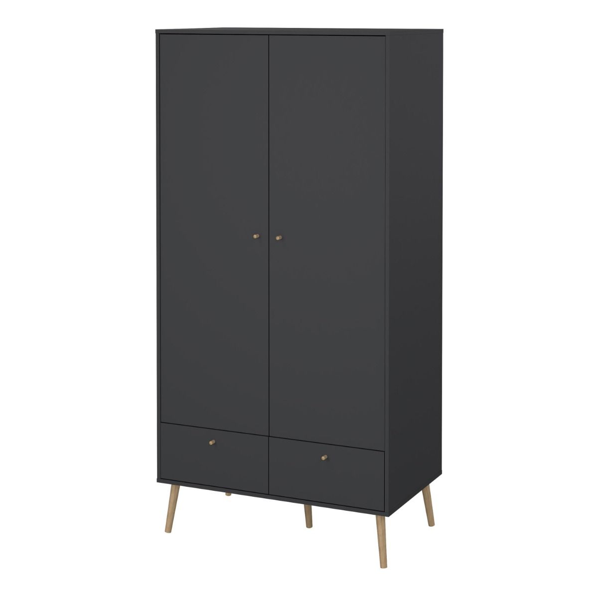 Cumbria Dark Grey Wardrobe with 2 Doors + 2 Drawers