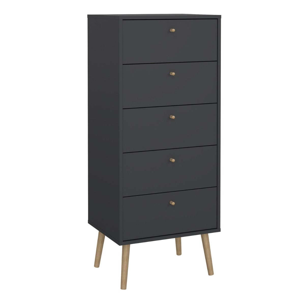 Cumbria Dark Grey Tall Chest of Drawers - 5 Drawers