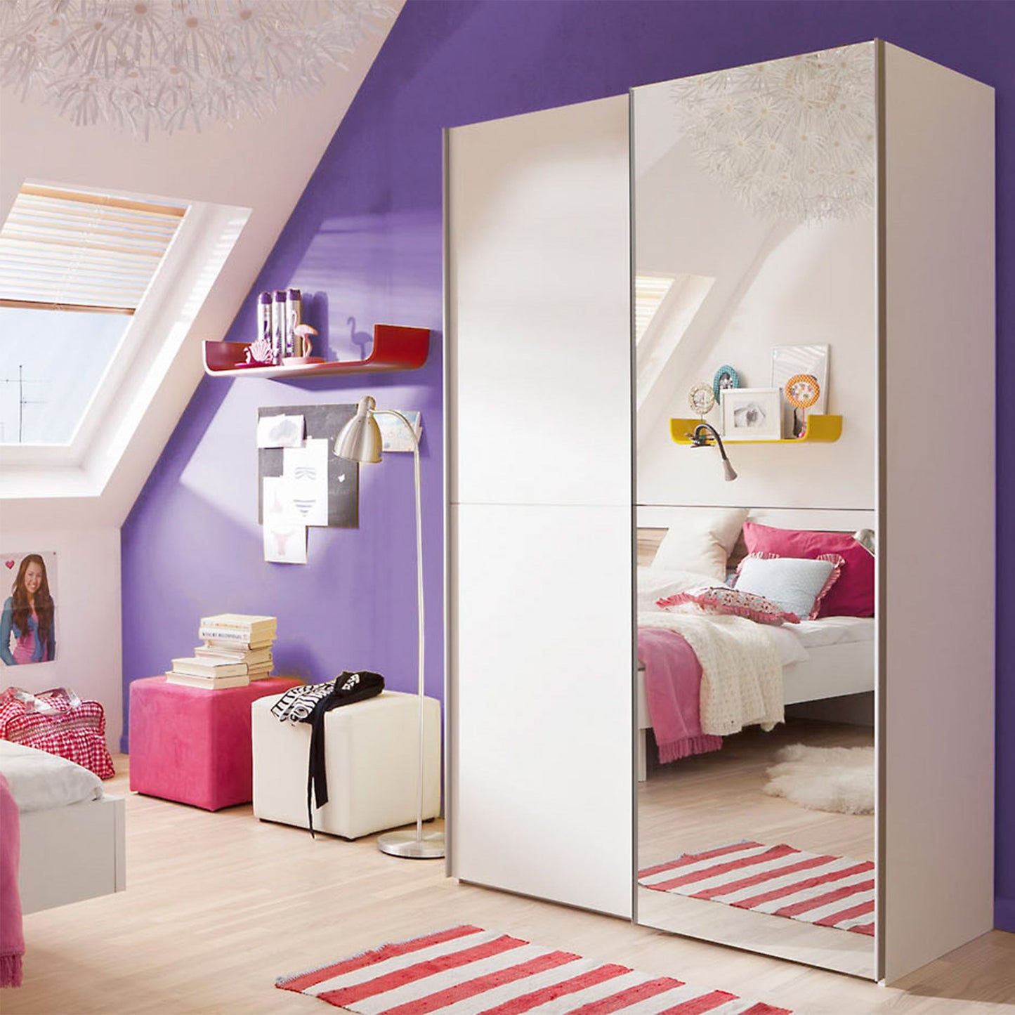 Babetta 2 Door Sliding Mirrored Wardrobe