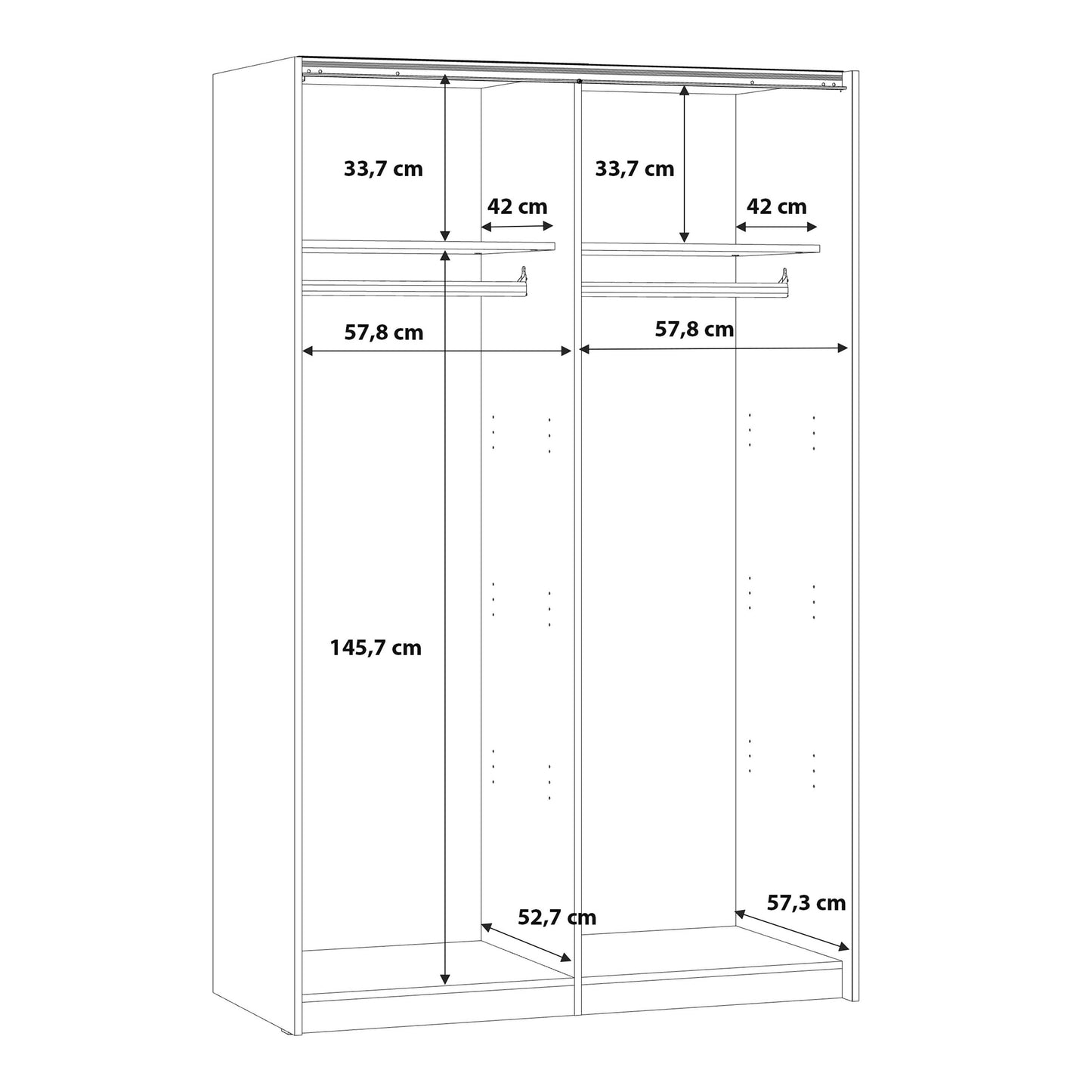 Babetta 2 Door Sliding Mirrored Wardrobe