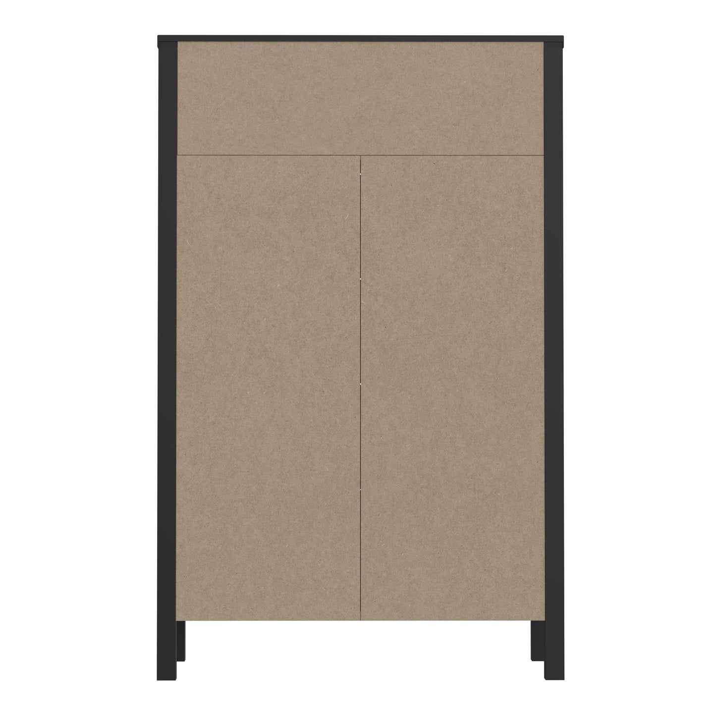 High Rock Chest of Drawers with 4 Drawers in Matt Black/Riviera Oak