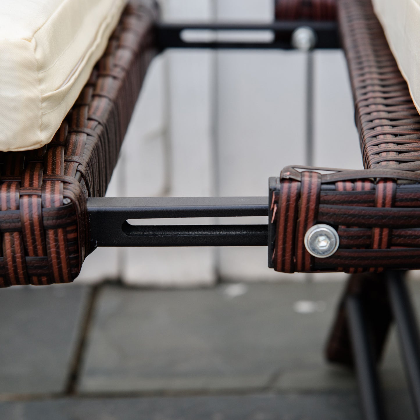 2 in 1 Rattan Folding Daybed Sofa Bench w/Cushion