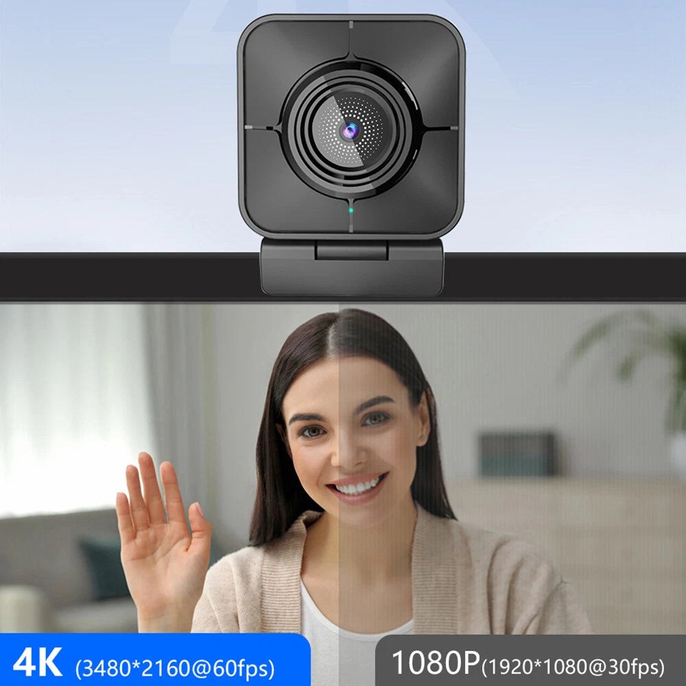 VividLink 4K HD Webcam with Autofocus & Privacy Shutter - Wide-Angle Lens & Built-in Mic