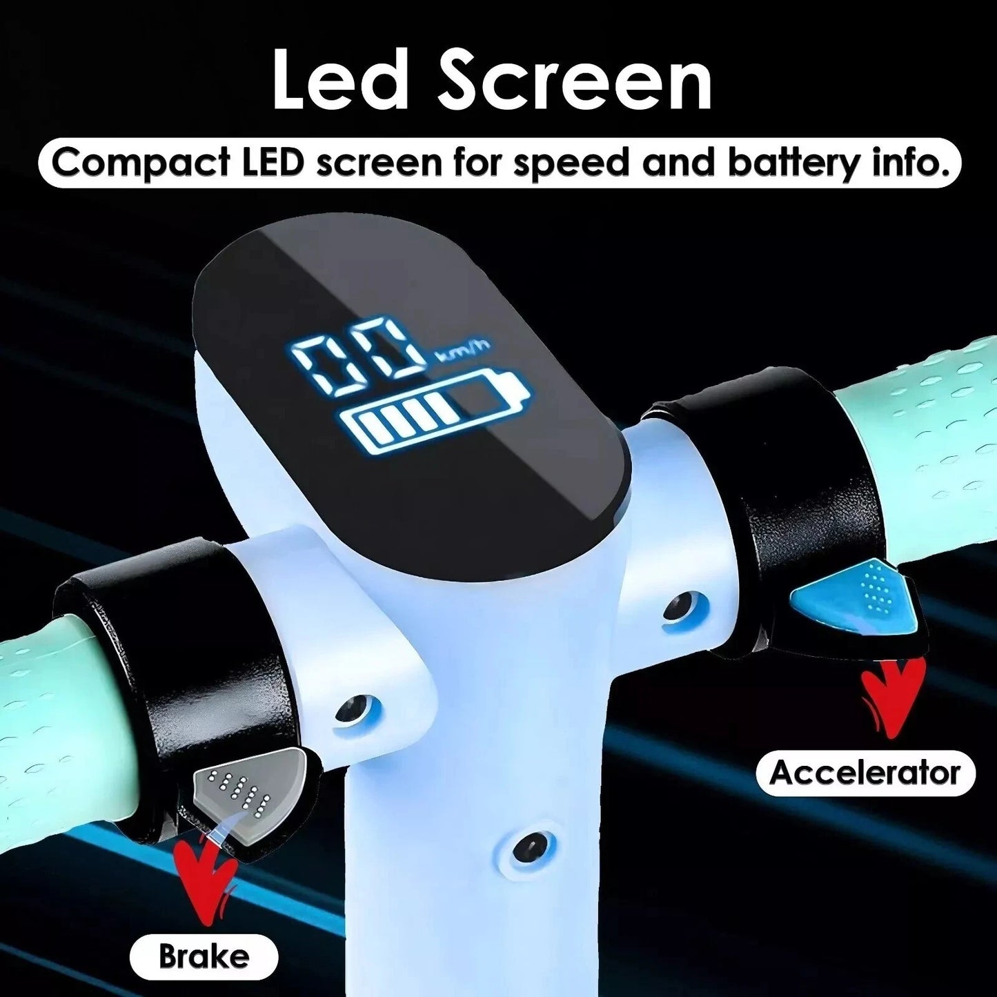 EverCross S5 Kids Electric Scooter - 14km/h Top Speed, LED Display, Light-Up Deck