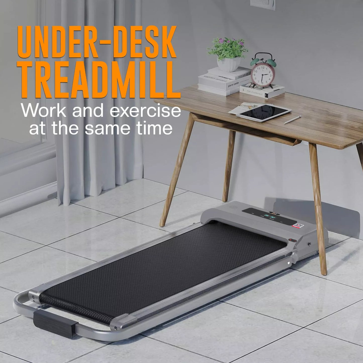 FK Foldable Under-Desk Walking Pad Treadmill - Smart Running Machine with App & Bluetooth Speaker