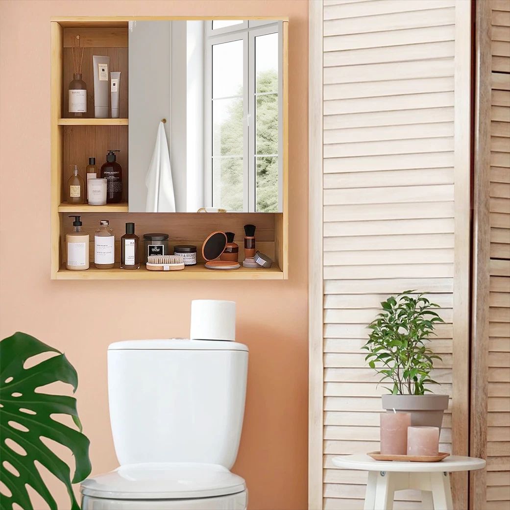 Bamboo Bathroom Mirror Cabinet