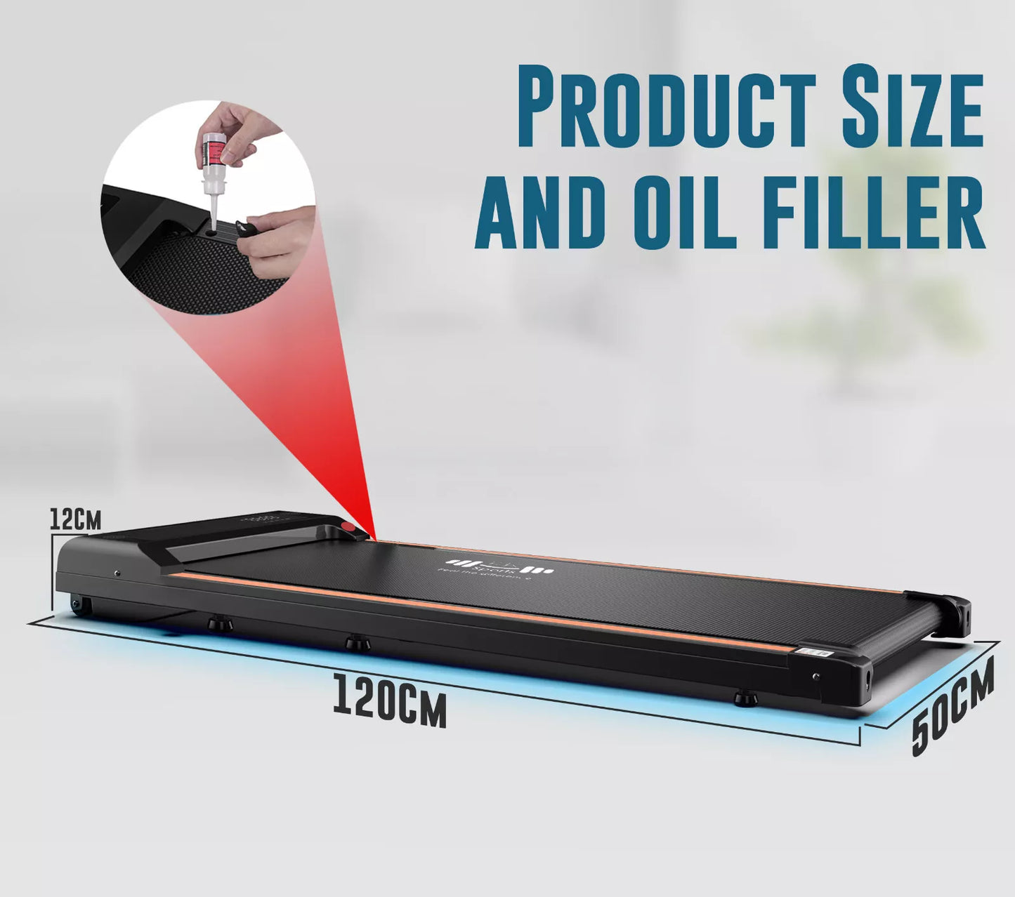 FK Foldable Under-Desk Walking Pad Treadmill - Smart Running Machine with App & Bluetooth Speaker