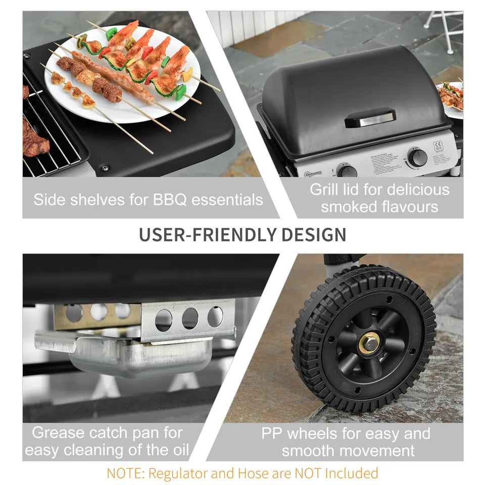 Propane Gas BBQ Grill 5.6 kW w/ Side Shelves