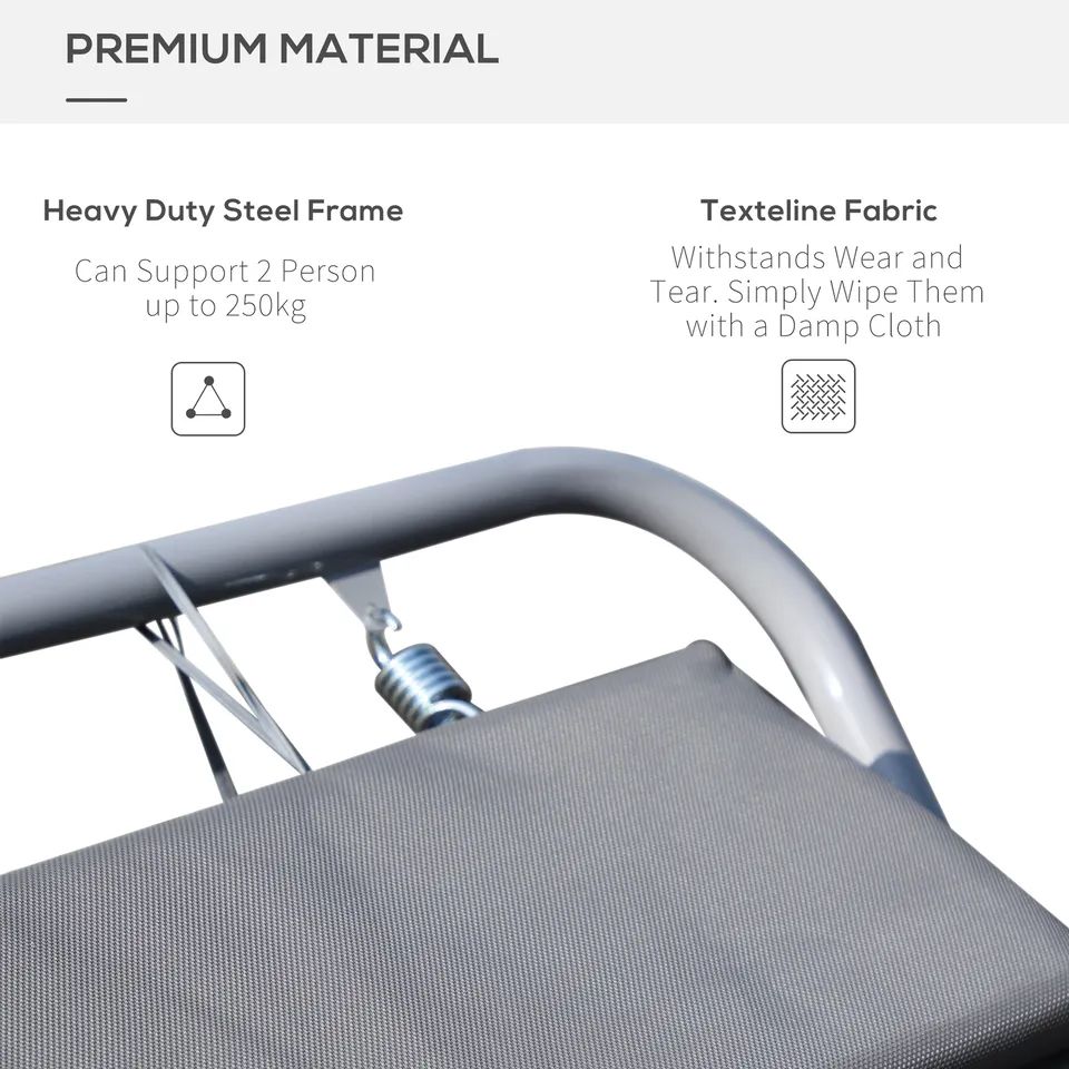 Grey Double Garden Patio Hammock