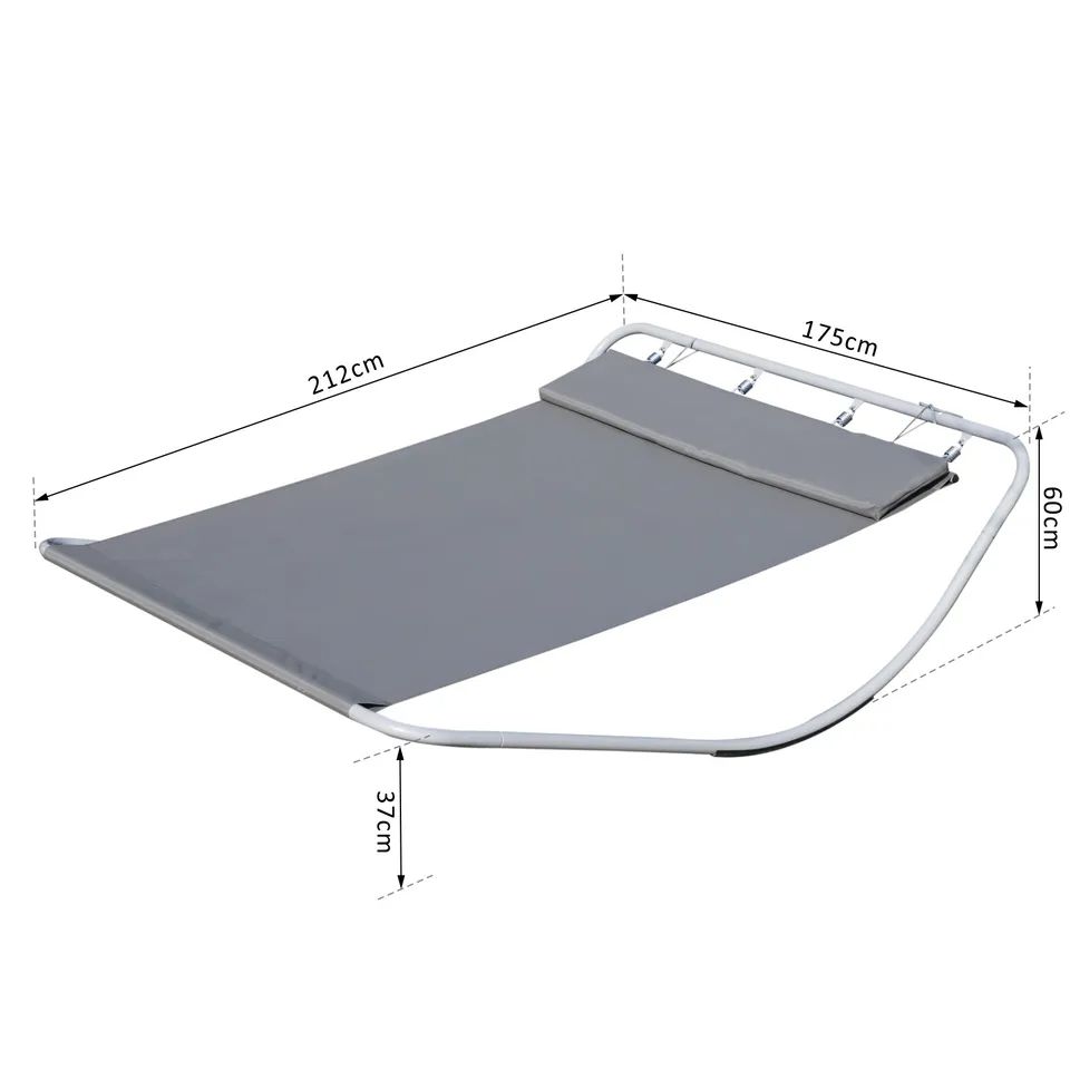Grey Double Garden Patio Hammock