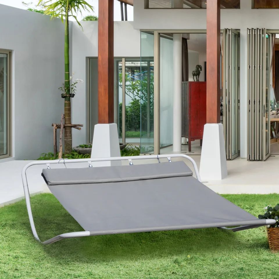 Grey Double Garden Patio Hammock