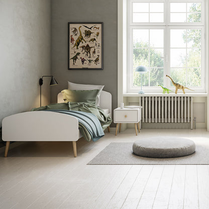 Gaia Bedside Table with 1 Drawer in Pure White