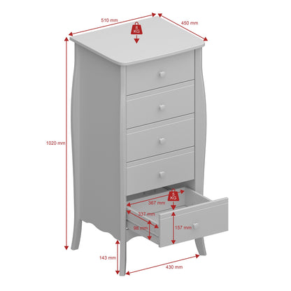 Baroque Grey Chest of Drawers