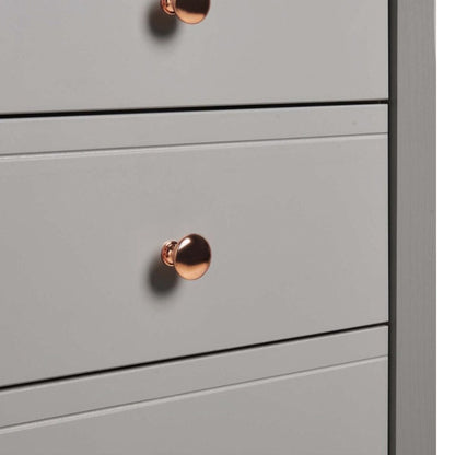 Baroque Chest of Drawers in Folkestone Grey with Rose Gold Colour Handles