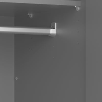 Baroque 2 Door Wardrobe with drawers in Grey