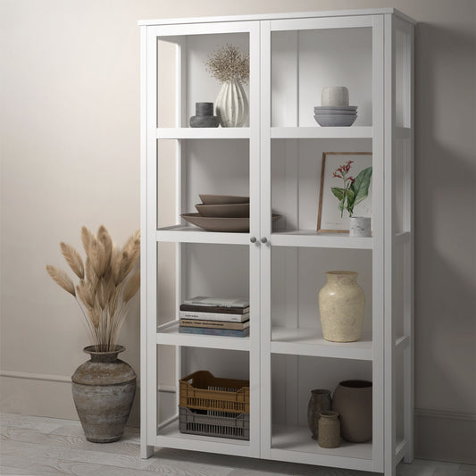 Excellent Showcase Display Cabinet with 2 Doors in Pure White