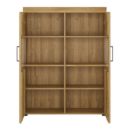 Cortina Low Wide 2 Door Display Cabinet in Grandson Oak