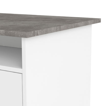 Function Plus White and Grey Desk with 4 Drawers 1 Door