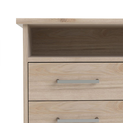 Function Plus Jackson Hickory Oak Desk with 4 Drawers 1 Door