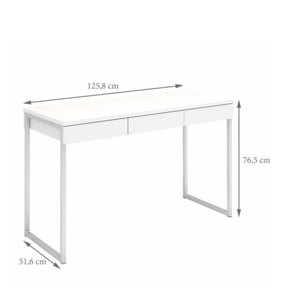 Function Plus White Desk with 3 Drawers