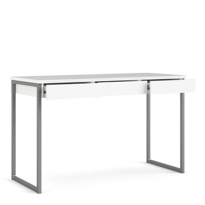 Function Plus White Desk with 3 Drawers