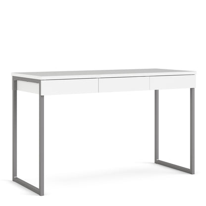 Function Plus White Desk with 3 Drawers