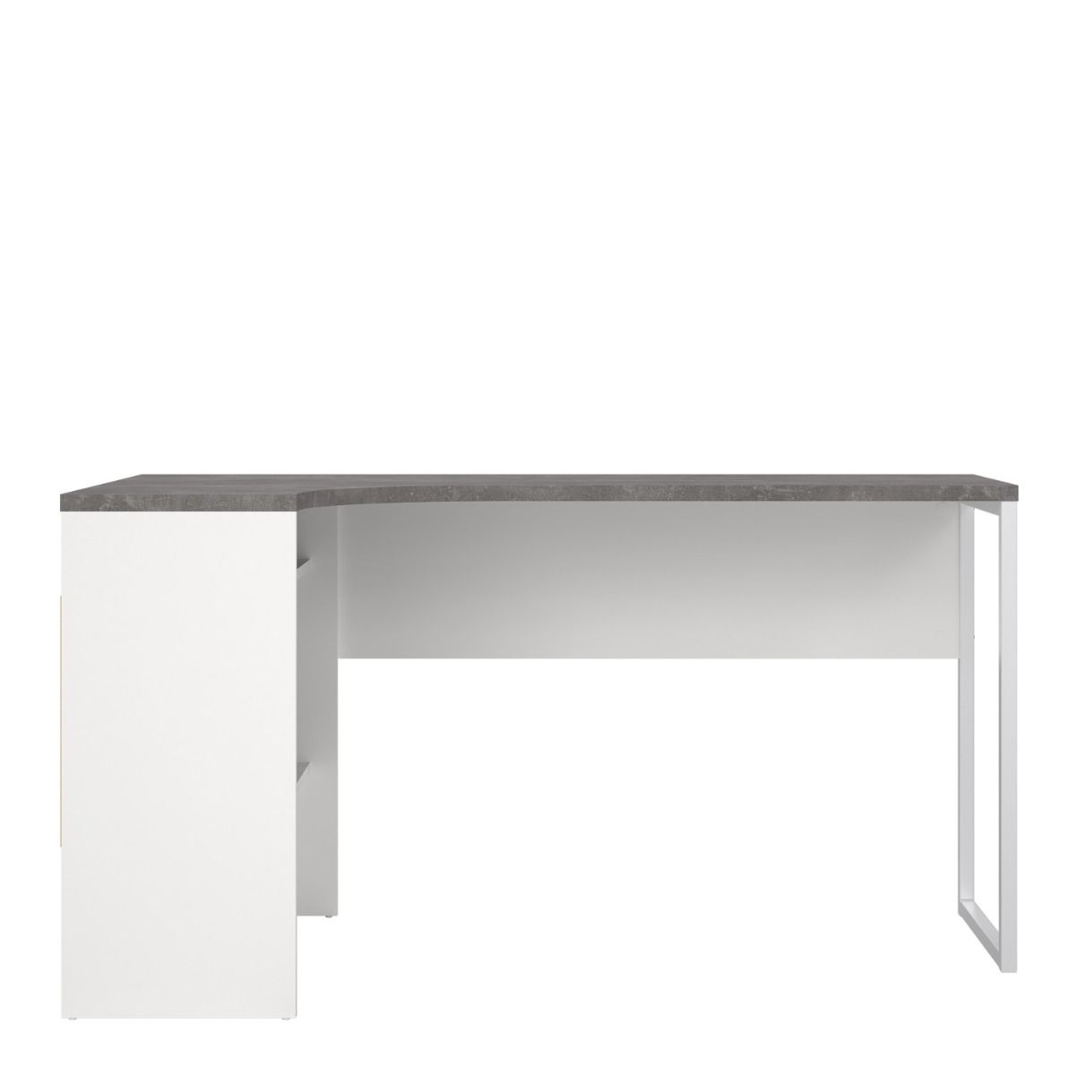 Function Plus White and Grey Corner Desk with 2 Drawers