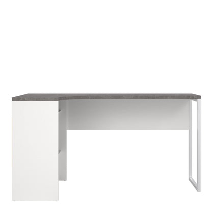 Function Plus White and Grey Corner Desk with 2 Drawers