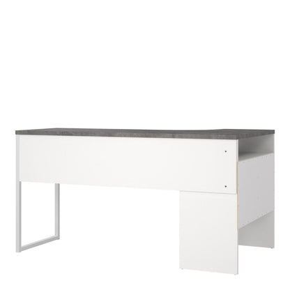 Function Plus White and Grey Corner Desk with 2 Drawers