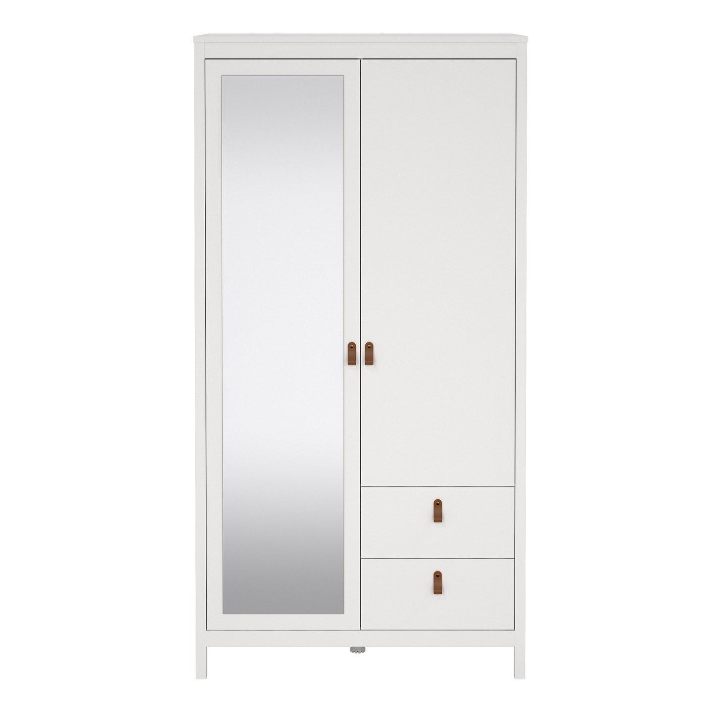 Barcelona 2 Door Mirrored Wardrobe - White