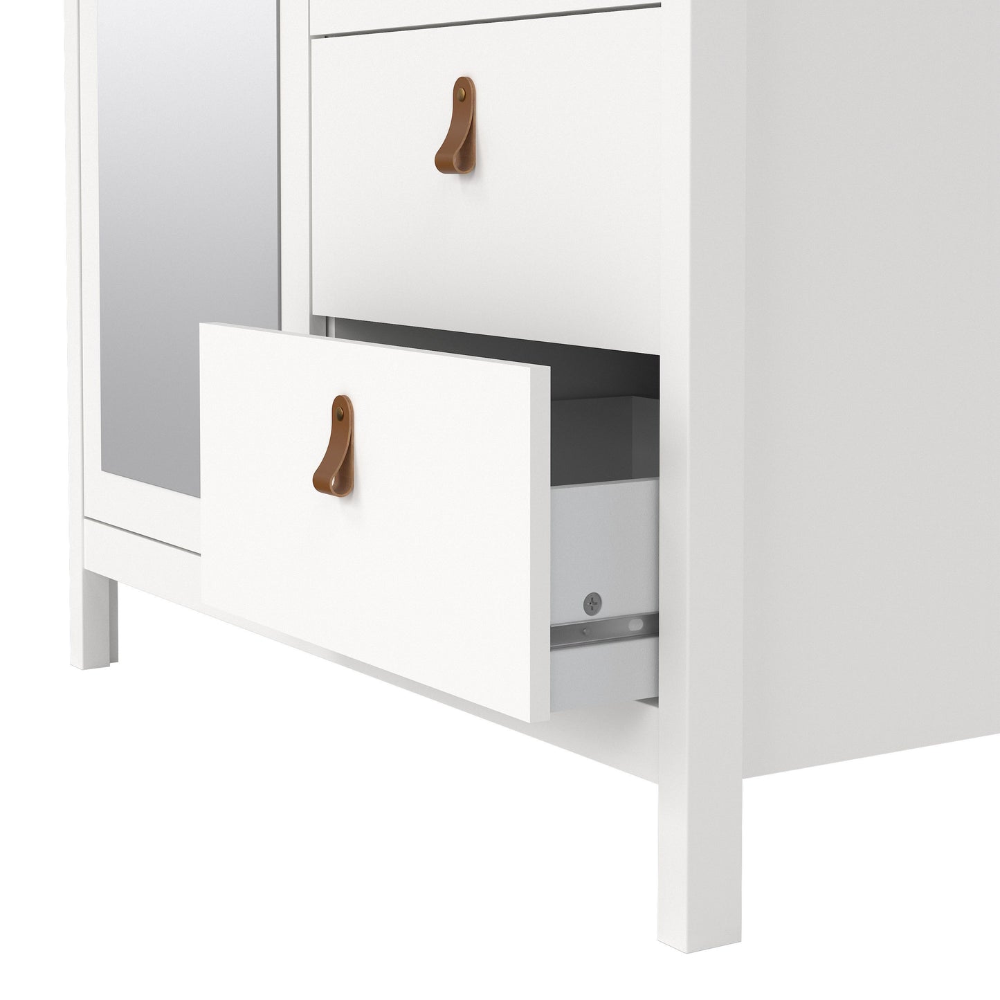 Barcelona 2 Door Mirrored Wardrobe - White