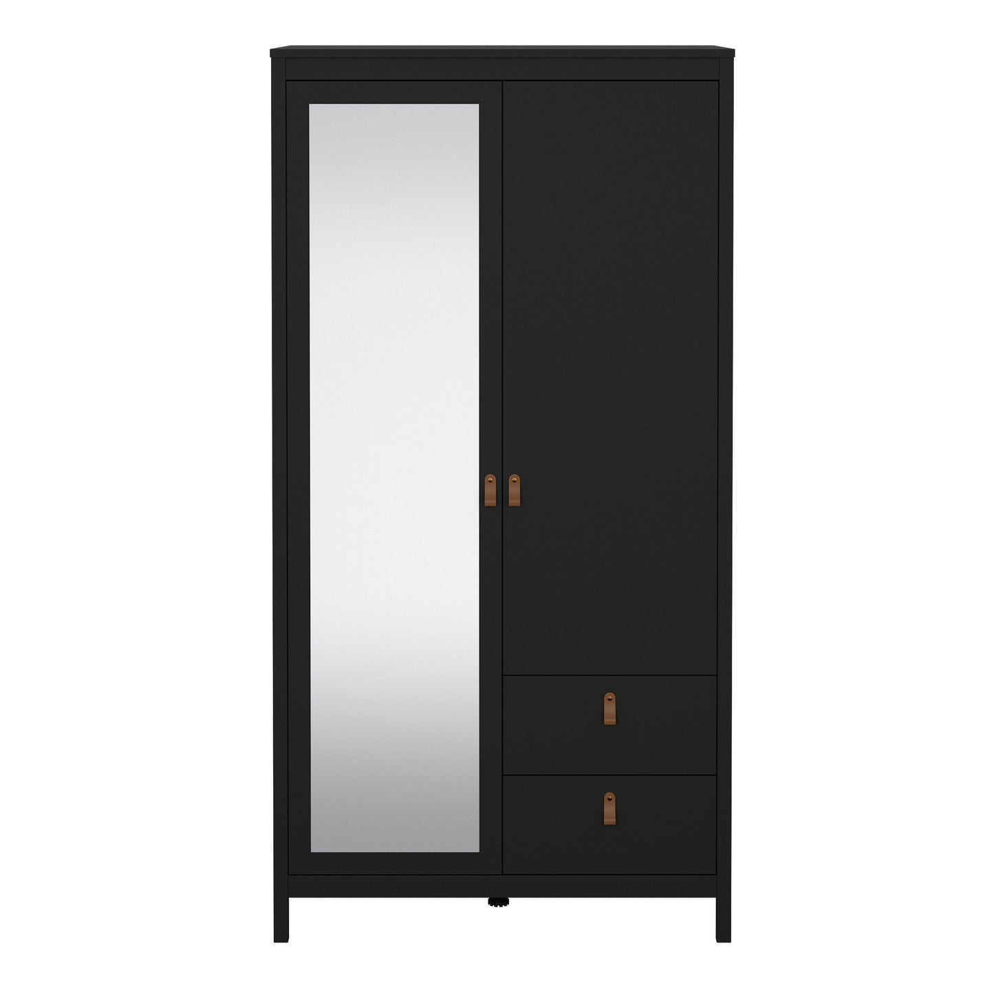 Barcelona 2 Door Mirrored Wardrobe - Black