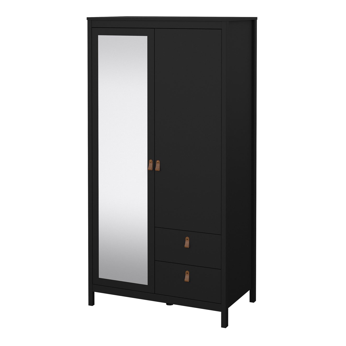 Barcelona 2 Door Mirrored Wardrobe - Black