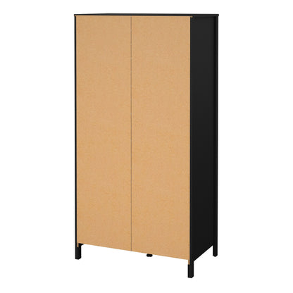 Barcelona 2 Door Mirrored Wardrobe - Black