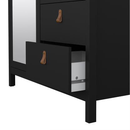 Barcelona 2 Door Mirrored Wardrobe - Black