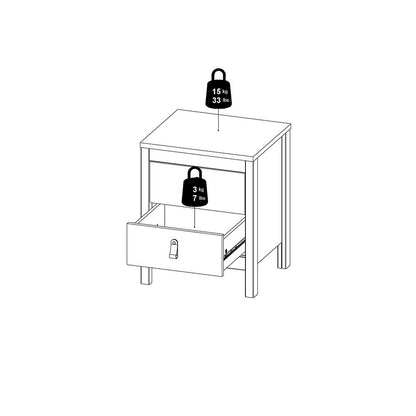 Barcelona Bedside Table with 2 Drawers