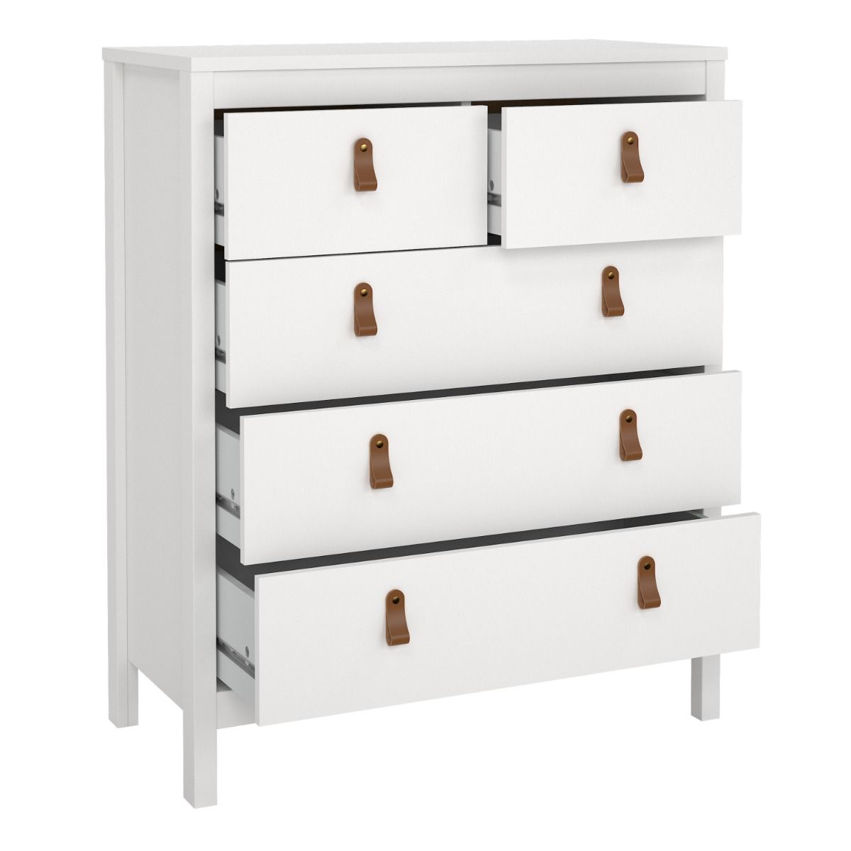 Barcelona 3+2 Chest Dresser in White