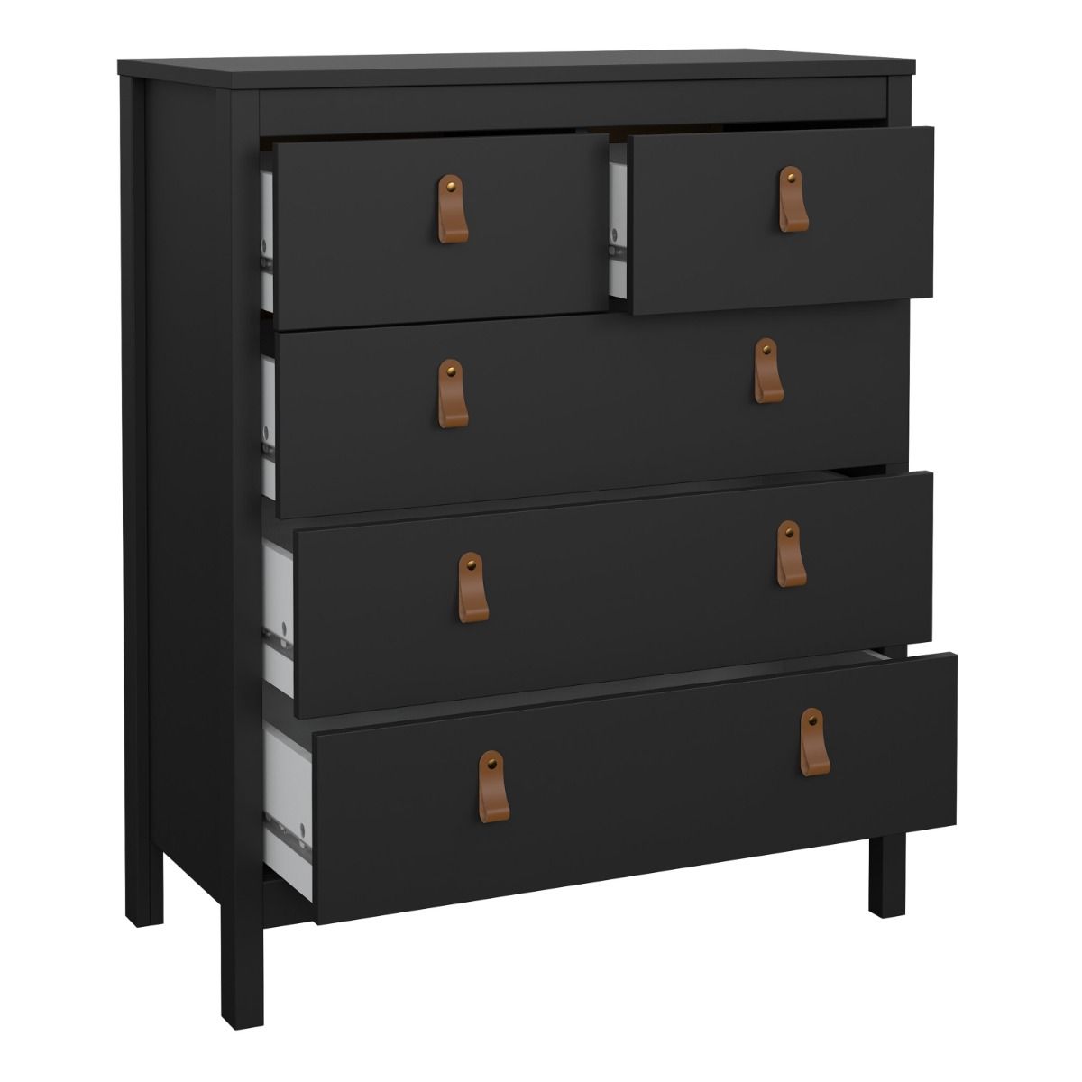 Barcelona 3+2 Chest Dresser in Black