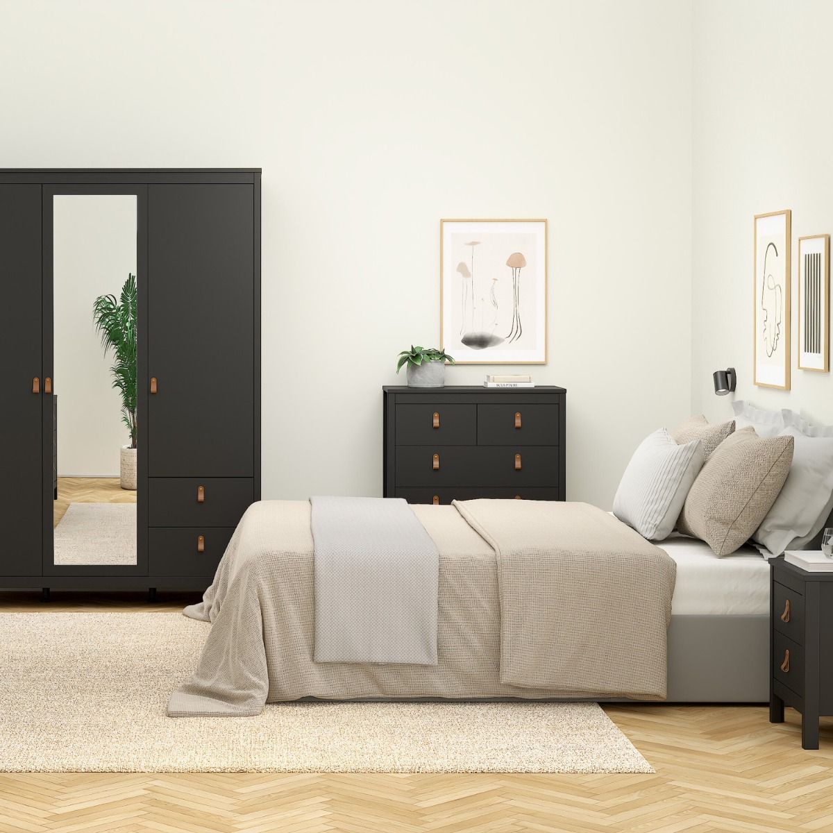 Barcelona 3+2 Chest Dresser in Black