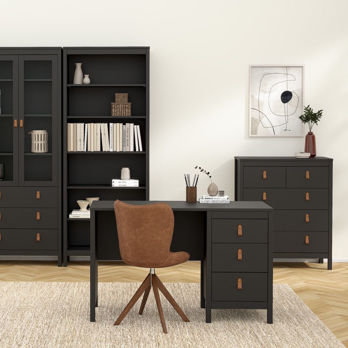 Barcelona 3+2 Chest Dresser in Black